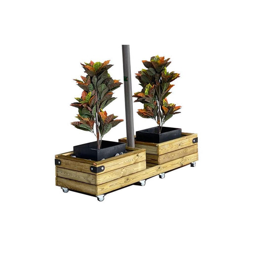 Base Parasol NOVA DUO (175 kg) con Jardineras y Ruedas