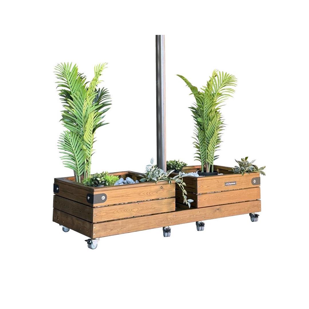 Base Parasol NOVA DUO (175 kg) con Jardineras y Ruedas