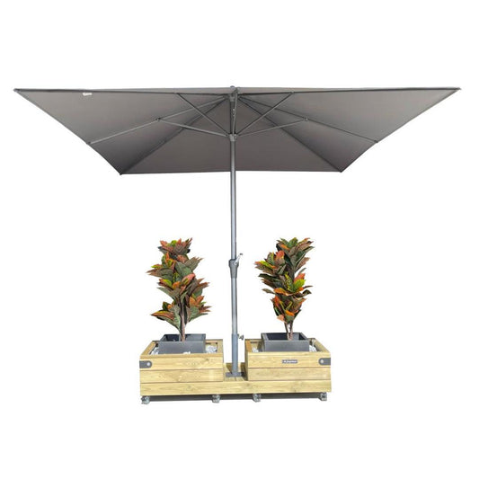 Base Parasol NOVA DUO (175 kg) con Jardineras y Ruedas