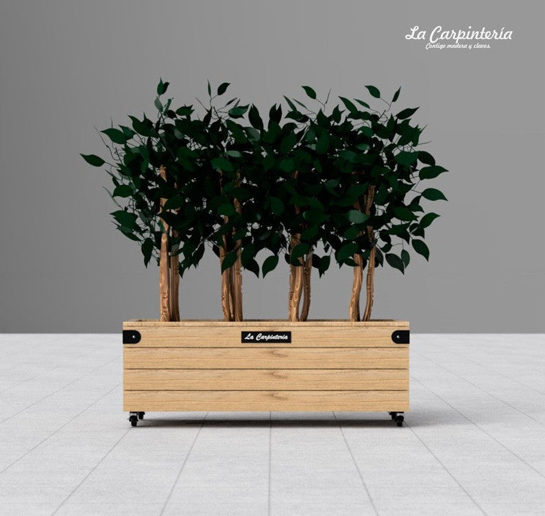 Jardinera de Madera SAMOA con Ruedas