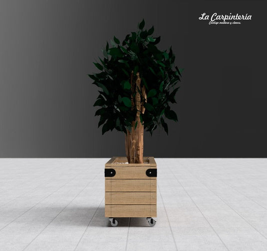 Jardinera de Madera SAMOA con Ruedas