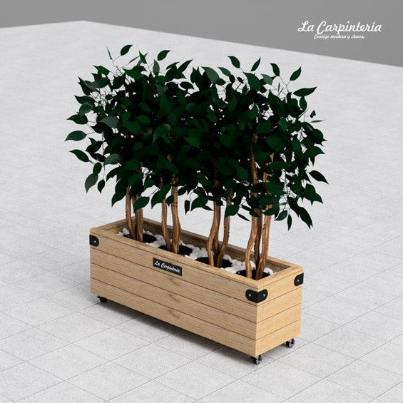 Jardinera de Madera SAMOA con Ruedas