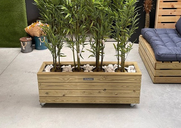 Jardinera de Madera SAMOA con Ruedas