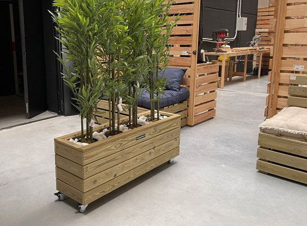 Jardinera de Madera SAMOA con Ruedas