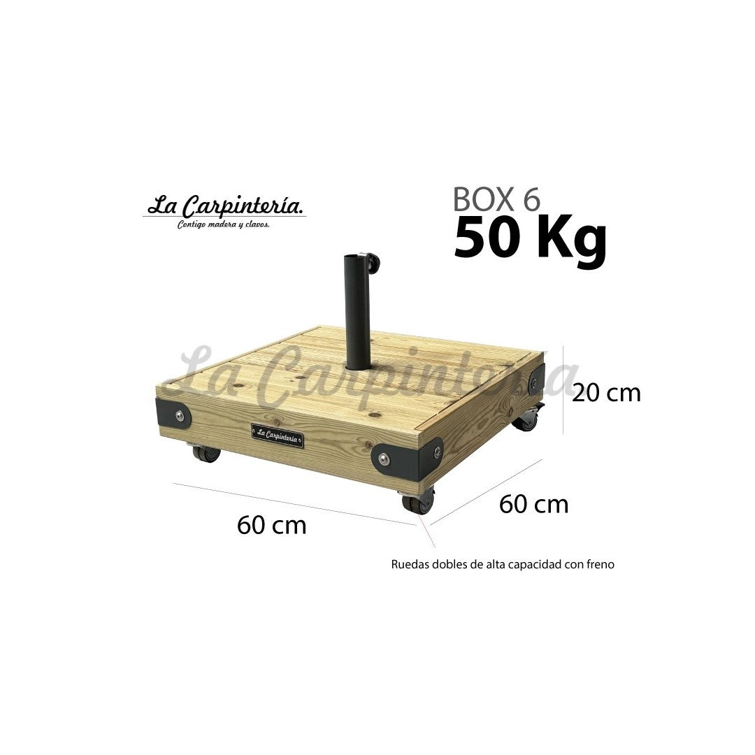 Base Parasol BOX 6 (50 kg) con Ruedas