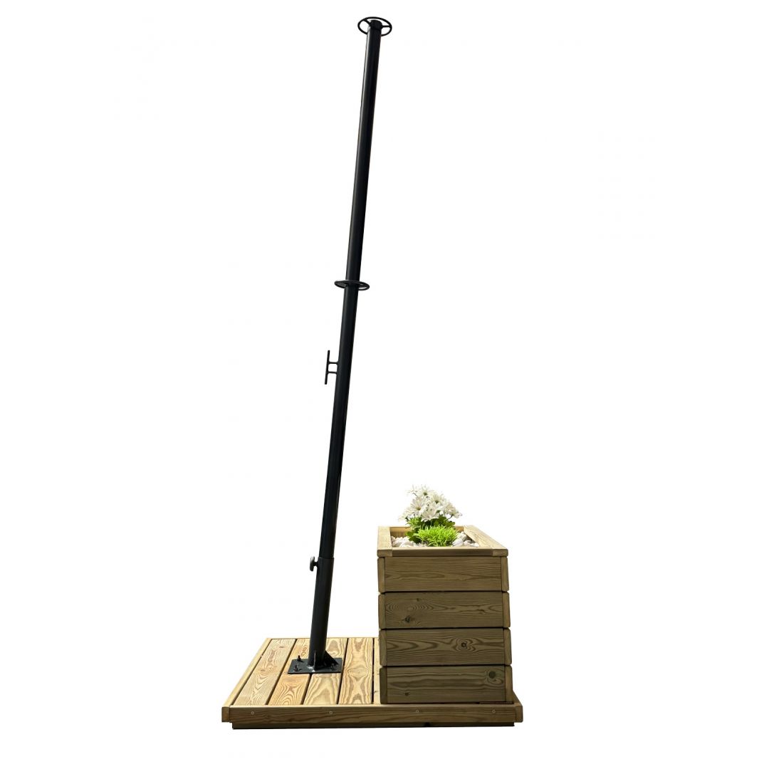 Base Velas Sombreadoras NOVA PULSO (130 kg) con Jardinera