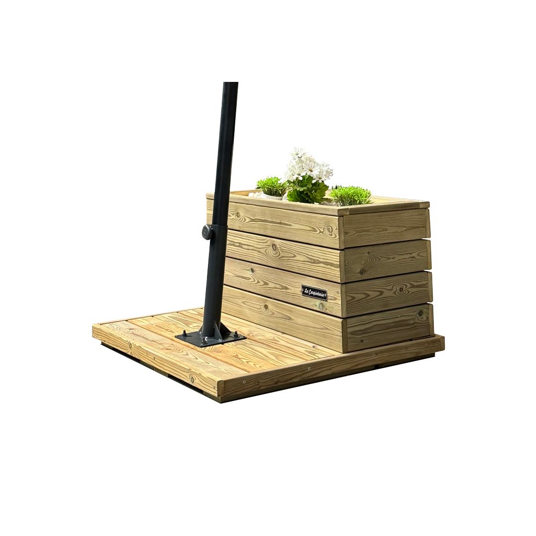 Base Velas Sombreadoras NOVA PULSO (130 kg) con Jardinera